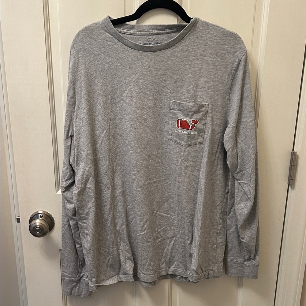 Vineyard Vines Men's Heather Gray Long Sleeve Tee
